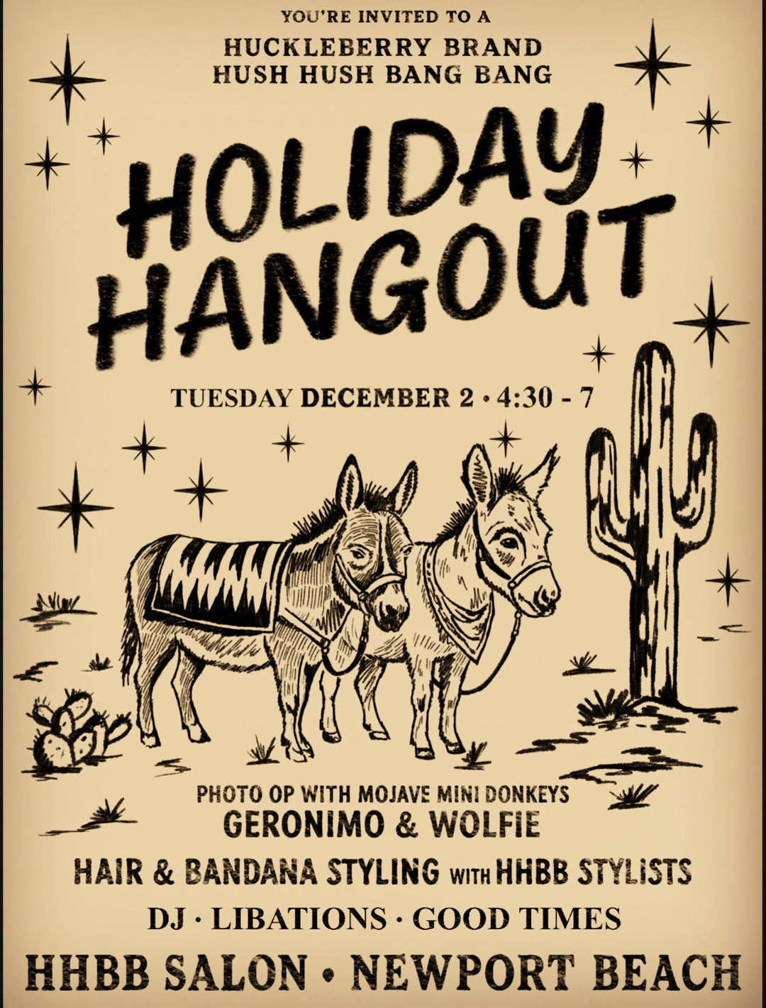 HUCKLEBERRY BRAND HUSH HUSH BANG BANG HOLIDAY HANGOUT