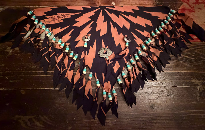 BLACK AND GINGER BOLT BANDANA CUSTOMIZED BY ZOIE @ UNLUCKY JACKELOPE / QUIRKY THE COWPOKE (Copy) (Copy)