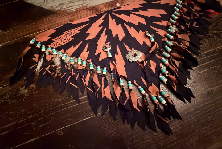 BLACK AND GINGER BOLT BANDANA CUSTOMIZED BY ZOIE @ UNLUCKY JACKELOPE / QUIRKY THE COWPOKE (Copy) (Copy)