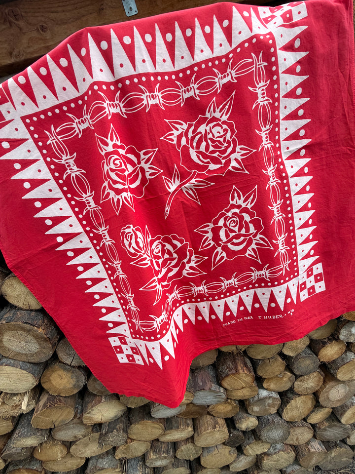 BARBED WIRE ROSES BANDANA