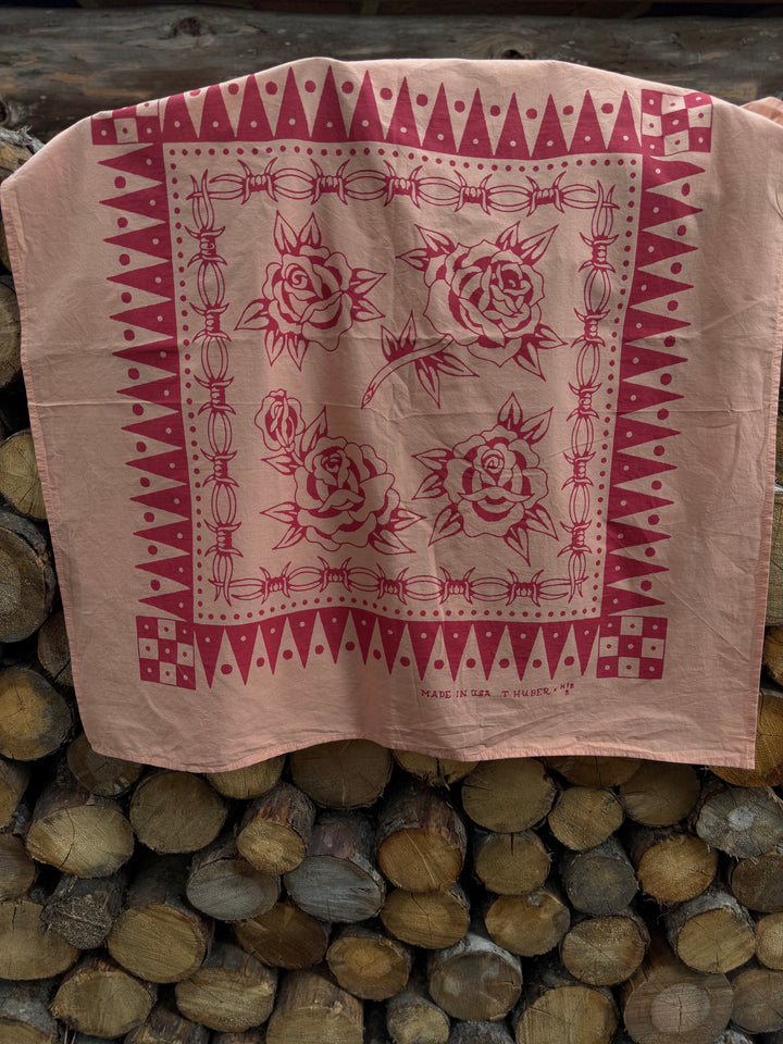 BARBED WIRE ROSES BANDANA