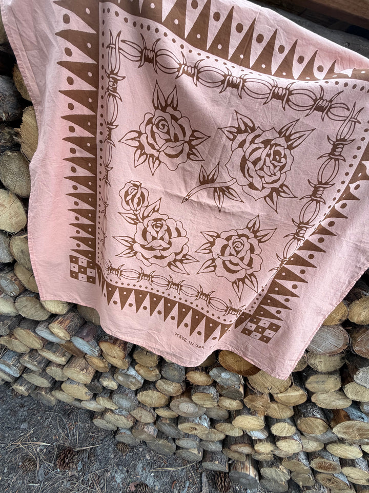 BARBED WIRE ROSES BANDANA