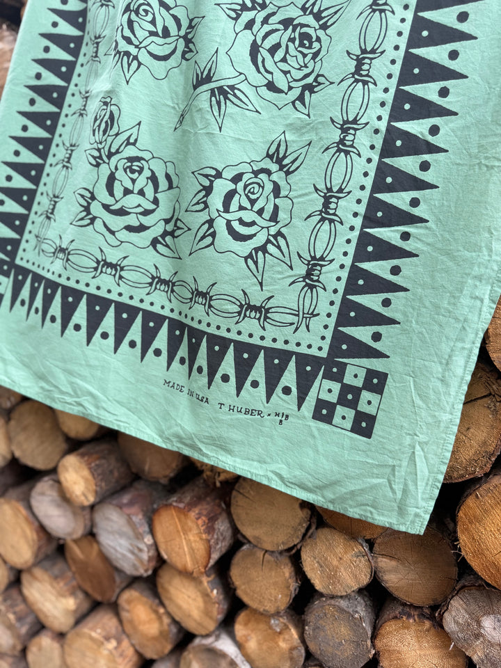 BARBED WIRE ROSES BANDANA