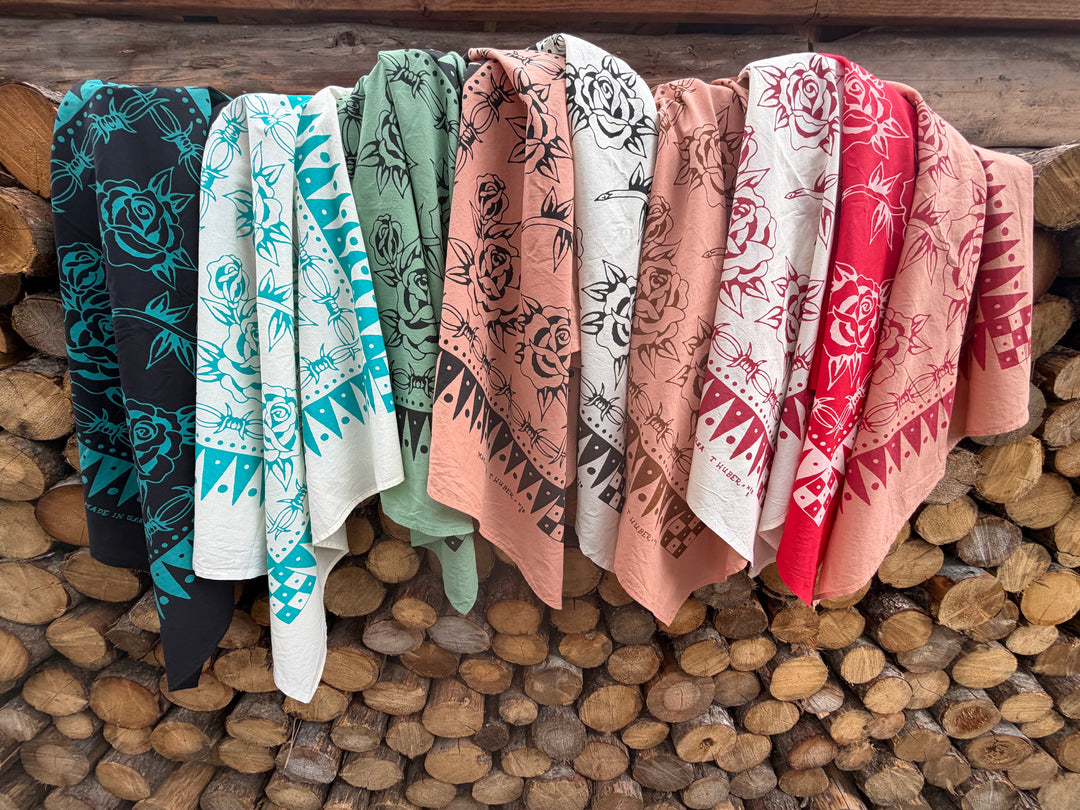 BARBED WIRE ROSES BANDANA
