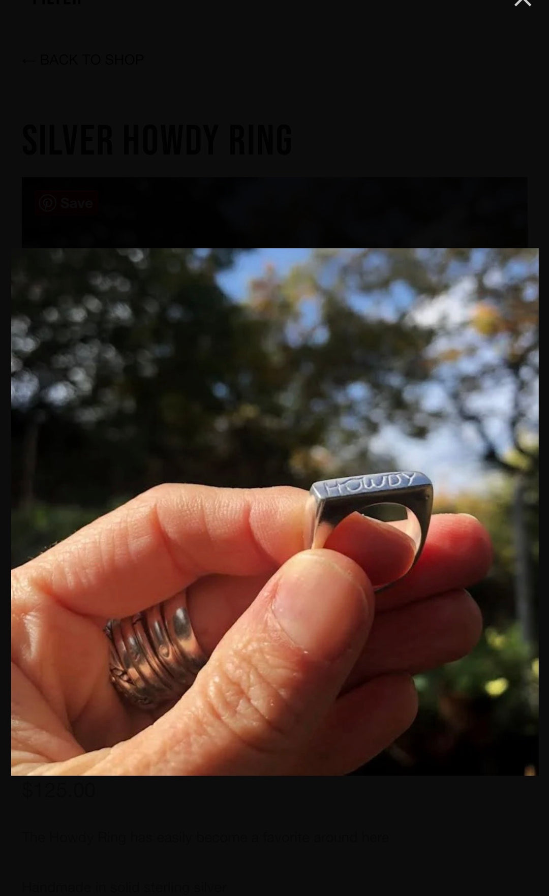 SILVER HOWDY RING